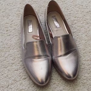 forever 21 gold loafers